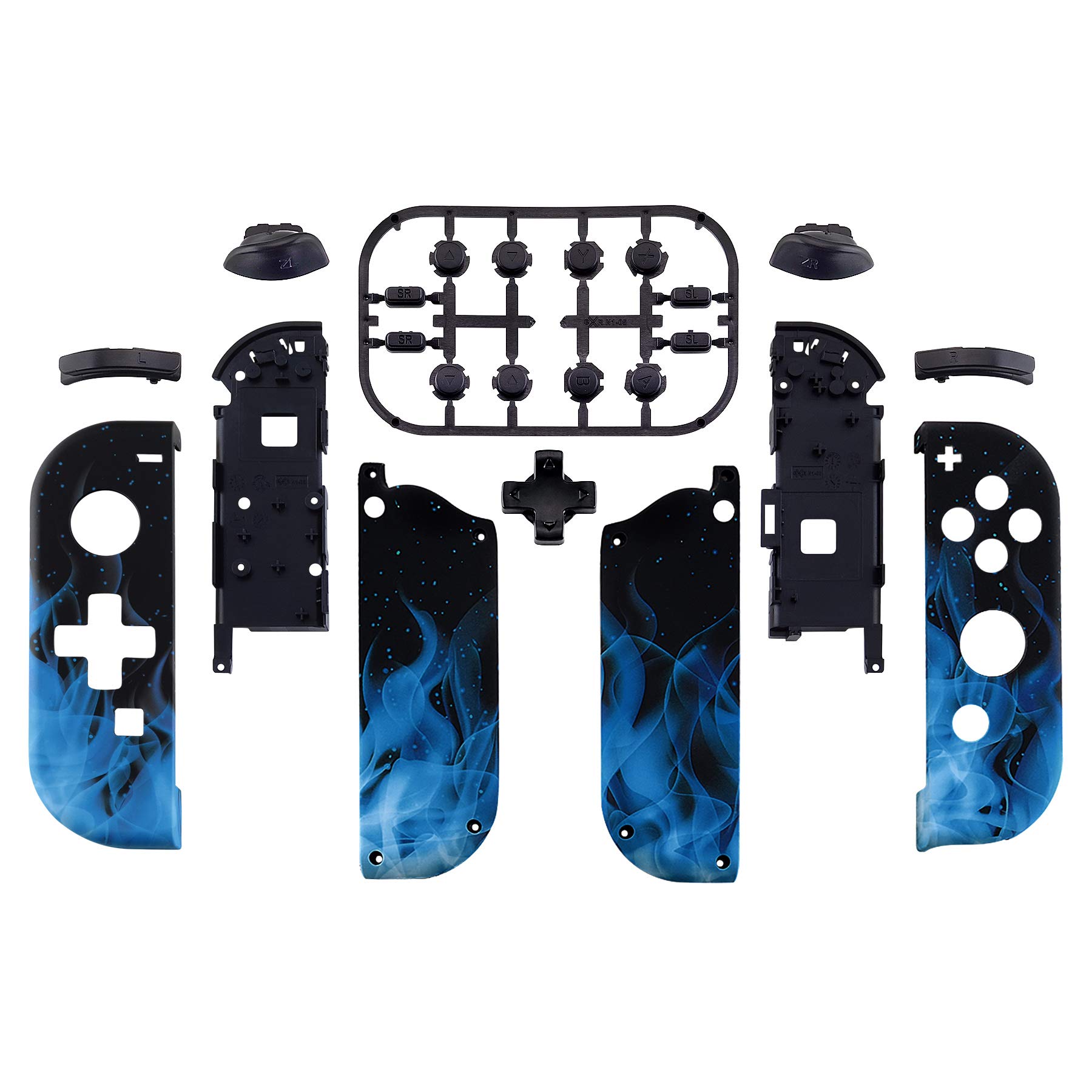 Amazon.com: eXtremeRate Blue Flame Soft Touch Joycon Handheld